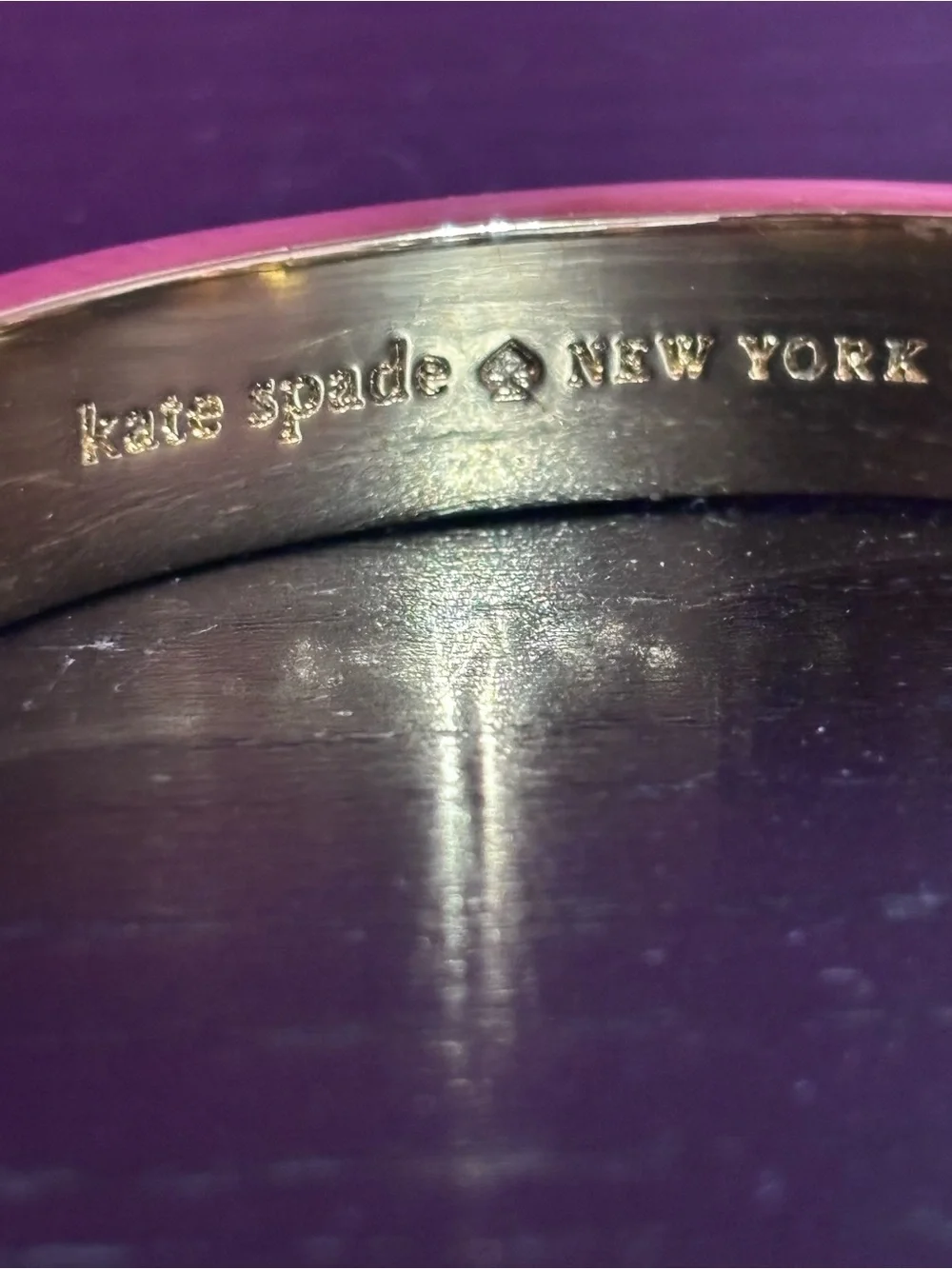 Kate Spade Black Enamel & Gold Spade Cutout Bangle